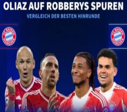 奧利塞+迪亞斯上半程造40球是德甲邊鋒組合歷史最高羅貝里僅23球