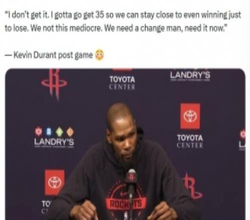 昨天美媒造谣KD言论：我得35分还是赢不了KD：你们信我说这话