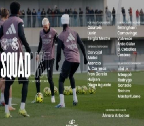 皇马官方公布本轮西甲名单：姆巴佩领衔，罗德里戈、迪亚斯回归