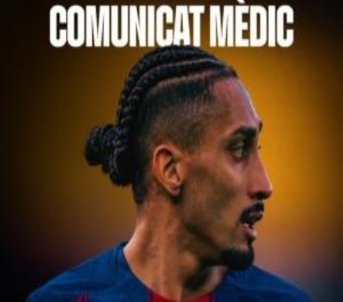 巴薩官方：拉菲尼亞肌肉超負荷，無緣出戰(zhàn)國王杯預(yù)計傷缺一周