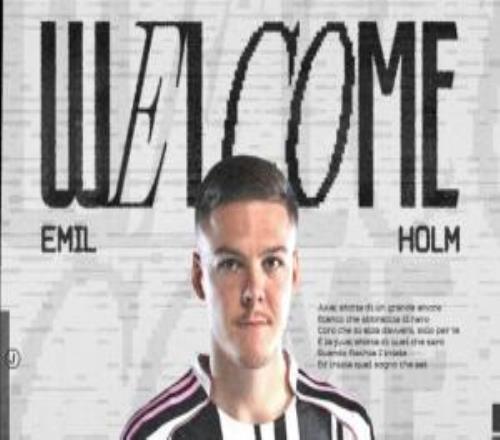 官方：霍爾姆加盟尤文圖斯，租借至賽季末+選擇買斷條款