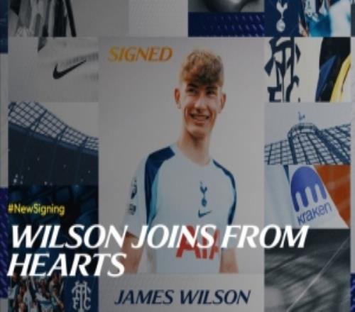 官方：熱刺租借引進哈茨18歲前鋒詹姆斯威爾遜，包含買斷選項