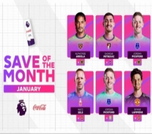 英超1月最佳撲救候選：拉門斯撲蘇維門迪頭球在列皮克福德兩撲救
