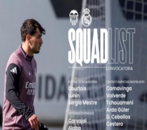 皇馬對(duì)瓦倫西亞名單：阿諾德回歸，貝林、維尼修斯、羅德里戈缺席