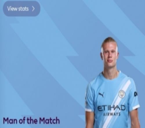 傳射建功！英超官方：哈蘭德當(dāng)選曼城vs利物浦的全場(chǎng)MVP