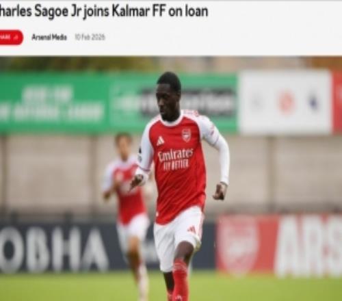 官方：阿森納21歲前鋒薩戈租借加盟瑞典球隊(duì)卡爾馬，租到明年1月