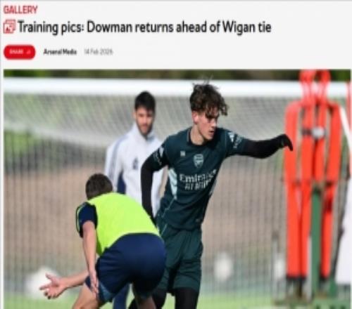 阿森納官方曬訓(xùn)練照，小將道曼自去年12月腳踝受傷后首次回歸合練