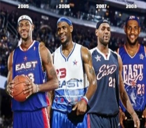 歷年全明星詹姆斯并排特效圖！哪一年的詹姆斯給你留下最深刻印象