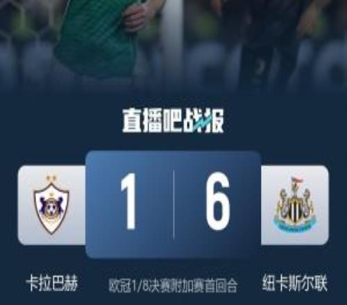 超強統(tǒng)治力！紐卡首回合61大勝，英超有望6隊挺進歐冠16強