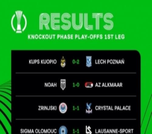 歐協(xié)聯(lián)附加賽首回合：佛羅倫薩取勝，水晶宮戰(zhàn)平，阿爾克馬爾落敗