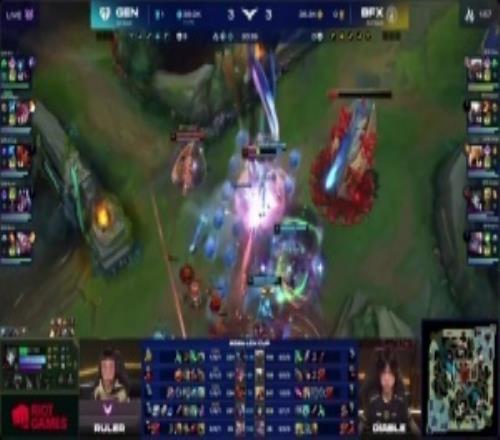 Chovy巖雀連續(xù)抬人，Ruler三殺GEN中路2換5團滅BFX