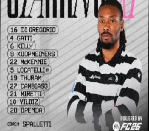 尤文vs科莫首發(fā)：伊爾迪茲、奧蓬達、米雷蒂先發(fā)，帕斯停賽