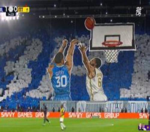 致敬三分GOAT今日沙特國家德比新月拉庫里巨型TIFO渴望3分