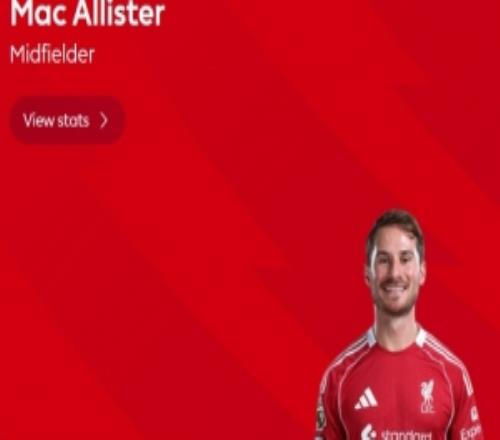 貢獻絕殺！英超官方：麥卡利斯特當選利物浦10森林全場最佳