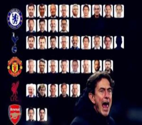 2010年以來主帥數(shù)量：切爾西13人熱刺9曼聯(lián)8利物浦5人槍城2人