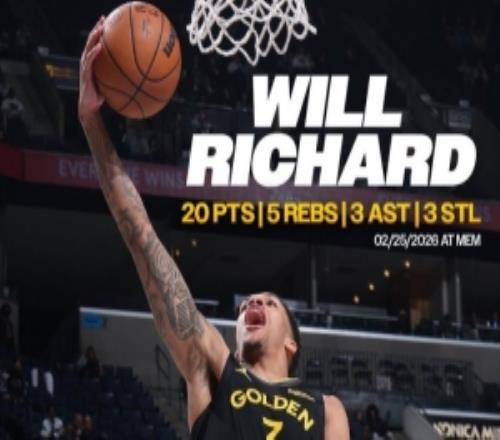 理查德單場至少21分5板6助3斷2012年克萊后勇士首位新秀！