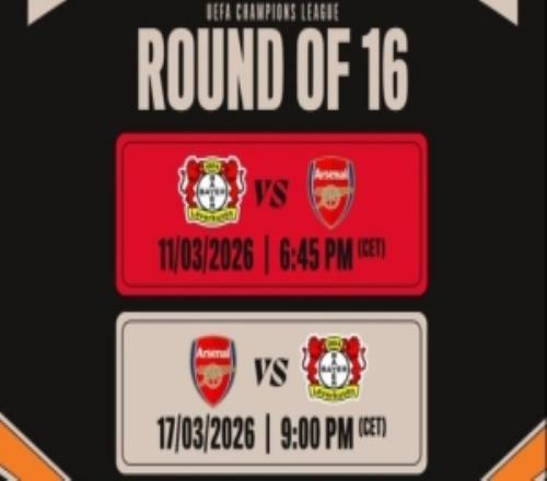 阿森納vs勒沃庫森比賽時間：首回合3月12日145，次回合18日400