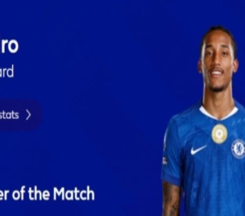 3球1助攻，英超官方：若昂佩德羅當選切爾西41維拉全場最佳