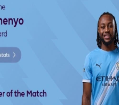 首開記錄，英超官方：塞梅尼奧當選曼城22諾丁漢森林全場最佳