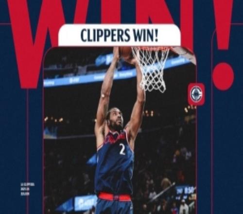 快船發(fā)布贏球海報(bào)慶祝勝利：倫納德舉火燒天成為主角