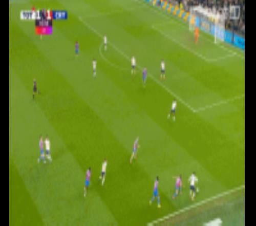 水晶宫21反超热刺！热刺后场送礼，拉尔森捅射穿裆维卡里奥破门