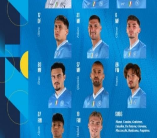 那不勒斯VS都靈首發：霍伊倫出戰，德布勞內、盧卡庫替補