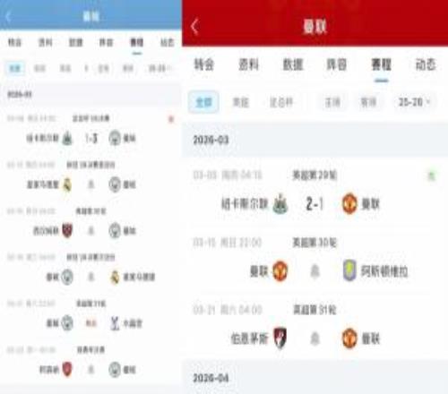 反差！曼聯(lián)34月僅剩5場比賽+真空期23天，曼城4線8戰(zhàn)魔鬼賽程