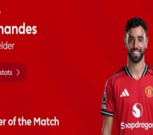 2助攻+6關(guān)鍵傳球，英超官方：B費(fèi)當(dāng)選曼聯(lián)31維拉全場(chǎng)最佳