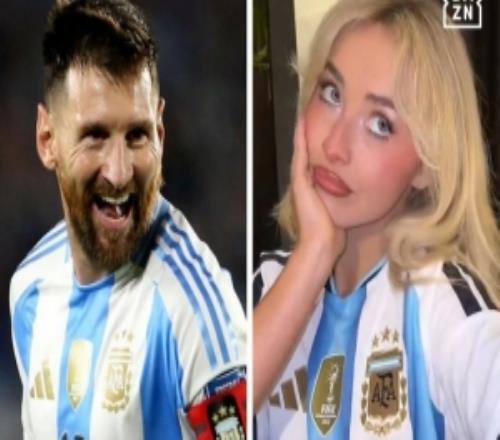 影響力！知名美女歌手卡彭特身穿梅西阿根廷球衣跳舞