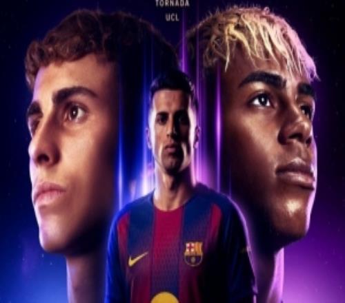 巴薩vs紐卡次回合海報(bào)：亞馬爾、費(fèi)爾明、坎塞洛、丹伯恩出鏡