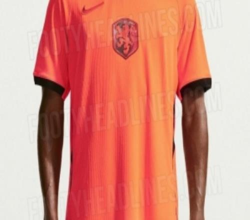 荷蘭隊世界杯主場球衣為鮮亮橙+簡約設計風格，客場為白底+橙色紋