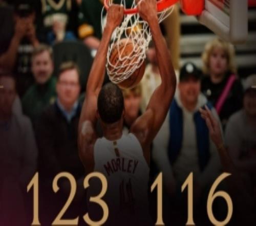 制霸籃下！騎士官方發(fā)布贏球海報(bào)：封面為莫布里暴扣瞬間