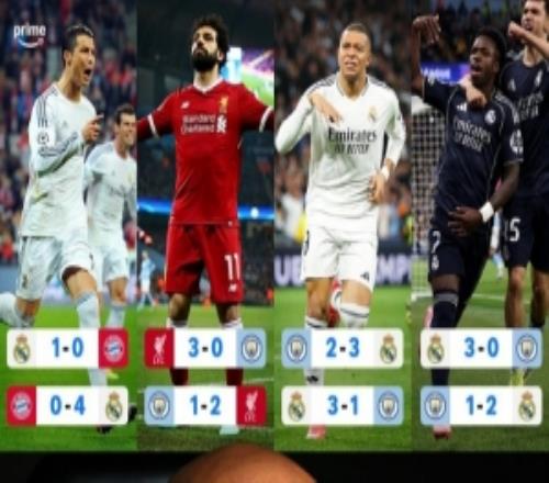 瓜迪奧拉執(zhí)教生涯第4次歐冠淘汰賽遭雙殺，其中3次是對陣皇馬