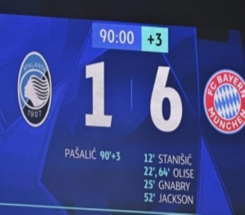 拜仁首回合61亞特蘭大，歐戰(zhàn)歷史首回合凈勝5球隊(duì)伍皆晉級(jí)