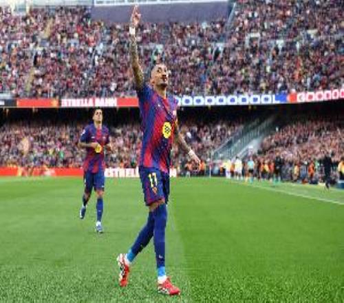 19球7助！拉菲尼亞本賽季已5次梅開二度，1次帽子戲法