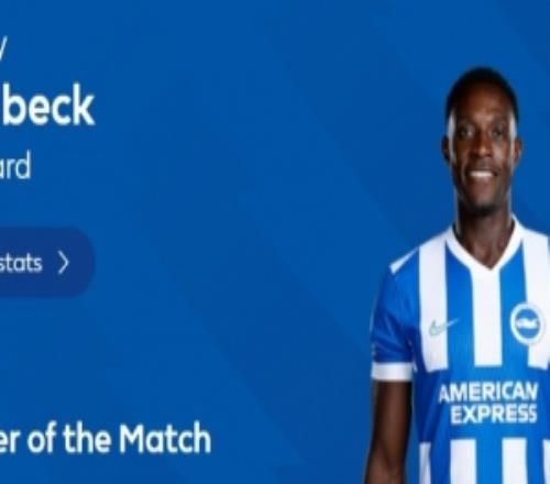 梅開二度！英超官方：35歲維爾貝克當選布萊頓21利物浦全場最佳