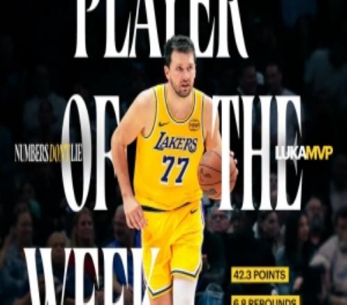 场均爆轰42.3分！湖人海报：连续两周西部周最佳球员东契奇！