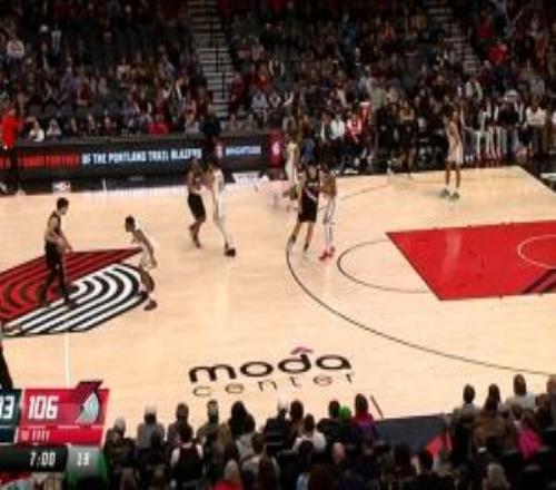 尷尬了！楊瀚森剛上場(chǎng)2分鐘開拓者被籃網(wǎng)打了個(gè)100