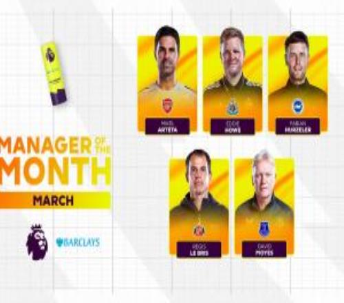 無懸念英超3月最佳主帥候選：阿爾特塔唯一3戰(zhàn)全勝領(lǐng)銜