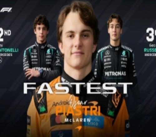 F1日本站二练：皮亚斯特里抢下头名，梅赛德斯二三位诺里斯第四