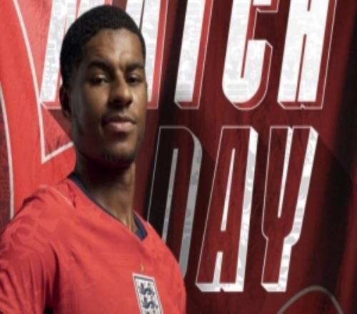 英格蘭隊發(fā)布對陣烏拉圭友誼賽海報，拉什福德單人出鏡