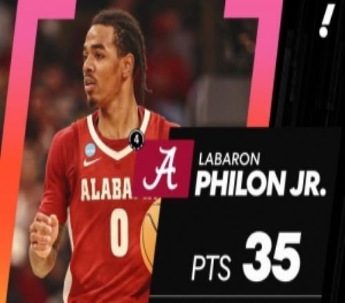 阿拉巴馬不敵密歇根止步16強(qiáng)熱門秀后衛(wèi)菲隆21中10空砍37+5+4