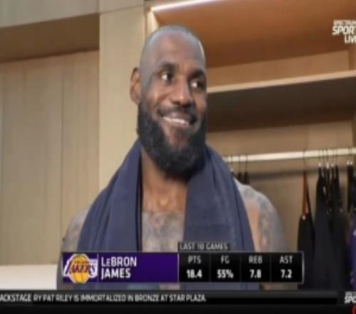 【完整版】詹姆斯賽后心情不錯！稱贊隊友感嘆兩個兒子都有出息