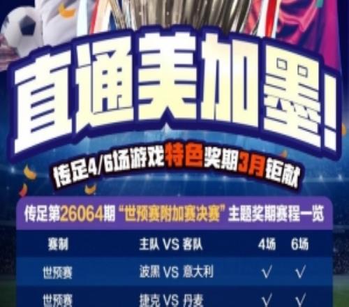 直通美加墨！傳足特色獎(jiǎng)期第26064期聚焦世預(yù)賽附加賽決賽