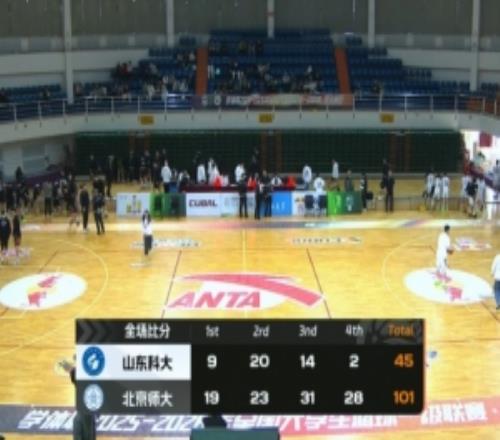 山東科大末節(jié)僅3分慘敗北京師大！張笑18+6李星諾13+5