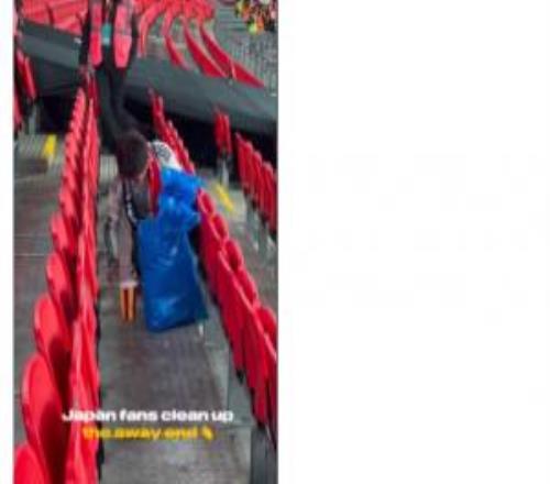 溫布利球場(chǎng)官方社媒致謝日本球迷清理垃圾：謝謝你們