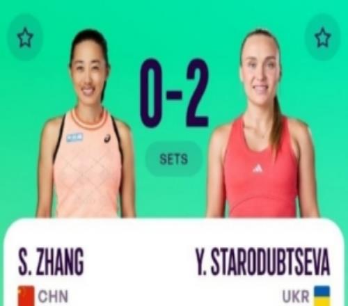 WTA500查尔斯顿站：张帅02不敌斯塔罗杜布采娃，止步首轮