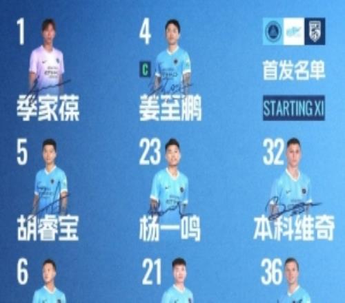 深圳新鵬城主戰(zhàn)武漢三鎮(zhèn)首發(fā)陣容出爐！