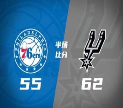 半場戰(zhàn)報馬刺領(lǐng)先76人7分文班17+5恩比德20+6馬克西4中0