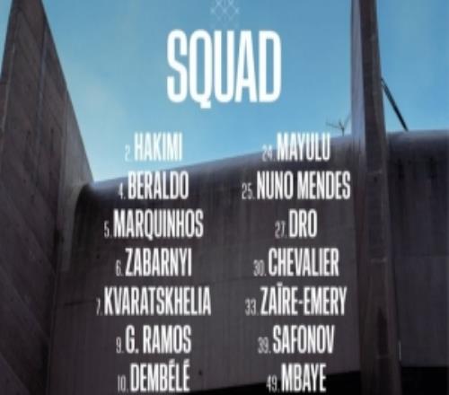 巴黎對陣利物浦大名單：登貝萊、阿什拉夫在列，巴爾科拉缺席